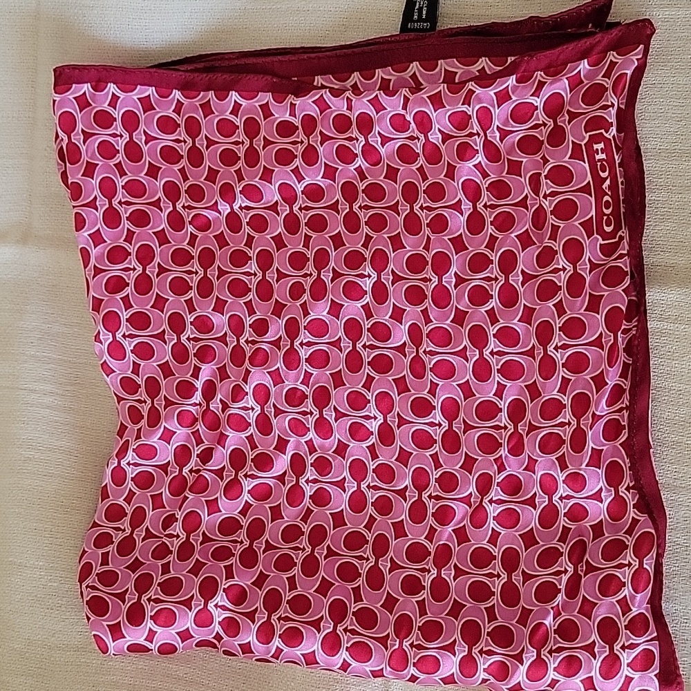 Coach Pink Patterned Scarf - Picture 5 of 7